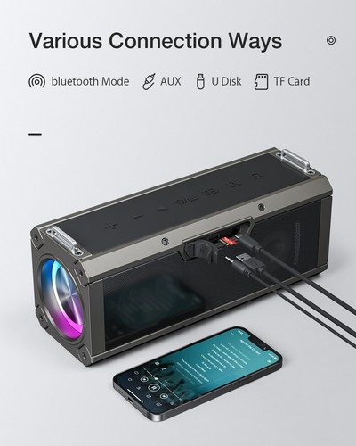 Altoparlanti Bluetooth Sistema di Altoparlanti Wireless Portatile con Luci Led Aux USB - Foto 13 di 19