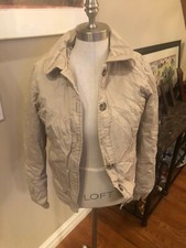 Ladies Sz Small Jacket In Beige By Heritage. Rounded Collar. Freeship