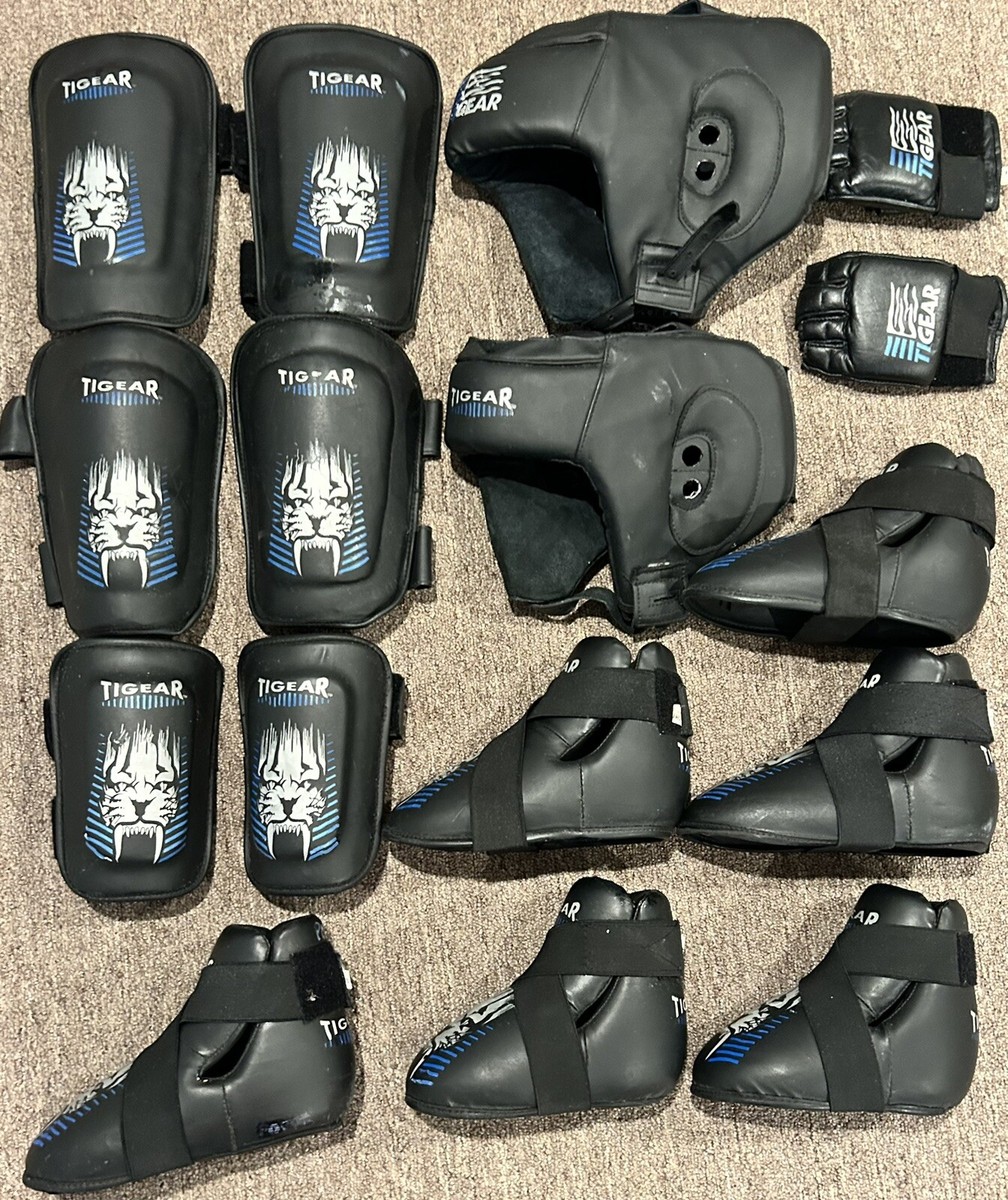 TIGEAR Kickboxing MMA Fight Gear Sparring Boots Foot Protection AND Shin Guards Core Shin Guards Black – Tigear main image 2