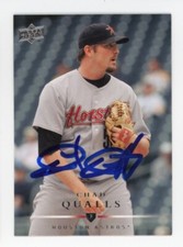 SIGNED BASEBALL CARD AUTO UPPER DECK UD 2008 CHAD QUALLS HOUSTON ASTROS #14