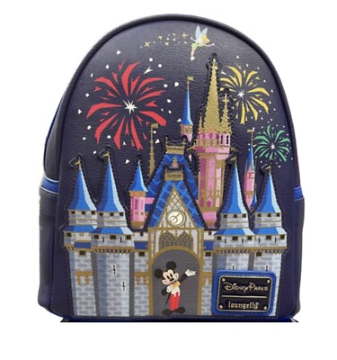 NWT Disney Parks Disneyland Fireworks & Castle Loungefly Mini Backpack Mickey Disney Minnie Mouse: The Main Attraction Loungefly Mini  main image 3