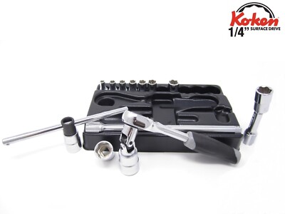 Koken 1/4'' Surface Drive Steckschlüssel-Satz mit Knarre, 16tlg.