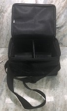 Leather 30 CD Compact Disc Jewel Carrying Case W Strap Storage Travel Black Vtg