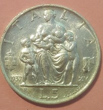 REGNO D'ITALIA  Vittorio Emanuele III  5 LIRE "Fecondità" 1937