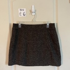 Old Navy Brown Speckled Wool Blend Mini Skirt women s size 14