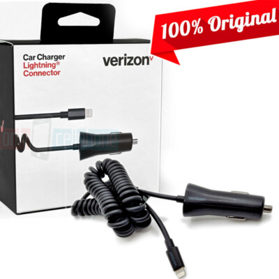 Original Verizon Lightning Car Charger for iPhone 14/13/12/11/Pro/XS/X/Max/SE/8