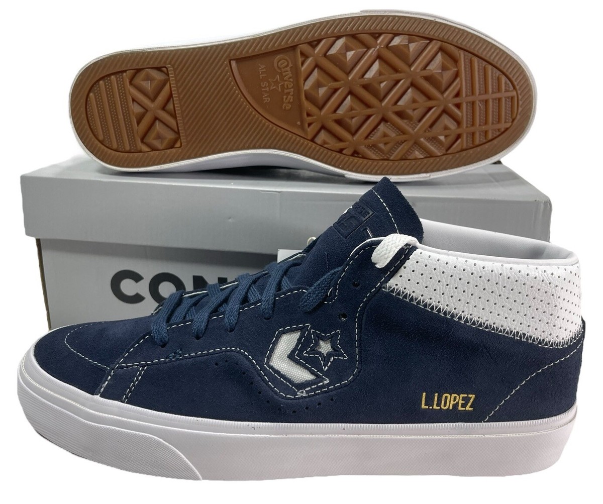Size 10 Converse Louie Lopez Pro Mid NAVY BLUE Suede Sneaker