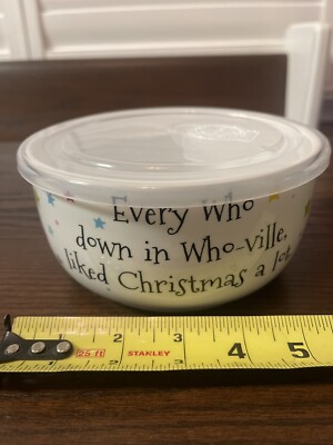 DR. SEUSS HOW THE GRINCH STOLE CHRISTMAS CERAMIC FOOD STORAGE CONTAINER - 6''