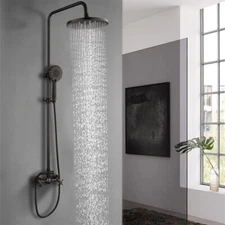 ORB Bathroom Shower Faucet Set Rainfall Hand Held Sprayer Wall Mounted Mixer Tap