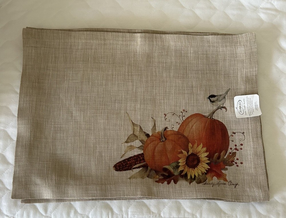 Fall Placemats 14x20 Pumpkins NWT Set / 9