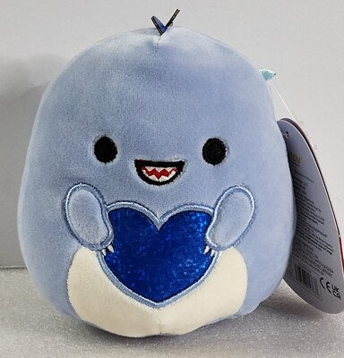 Squishmallows Valentine's Day Squad Ronello the Blue Dinosaur 4'' NWT Heart