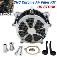 Air Cleaner Filter Chrome For Harley Dyna Softail Touring Road Glide EVO 93-07