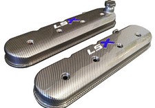 Lsx Valve Covers Carbon Fiber Hydro Dipped Holley 241-405 White Ls Blue X
