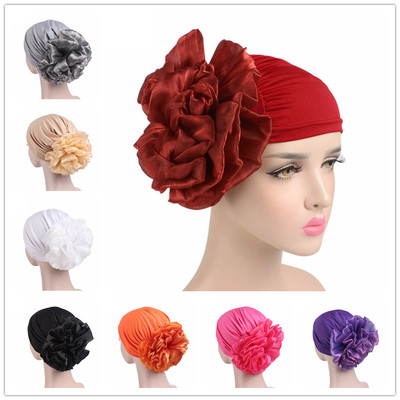 Woman Flower Hat Stretch Cancer Chemo Cap Hijab Islamic Headwear Hijab Hat New