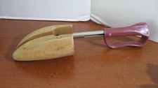 Vintage ANTIQUE WOOD SHOE STRETCHER with PLASTIC HANDLE