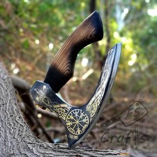 Viking Pizza Cutter Axe Custom Handmade Pizza Cutting Axe Camping Pizza Axe