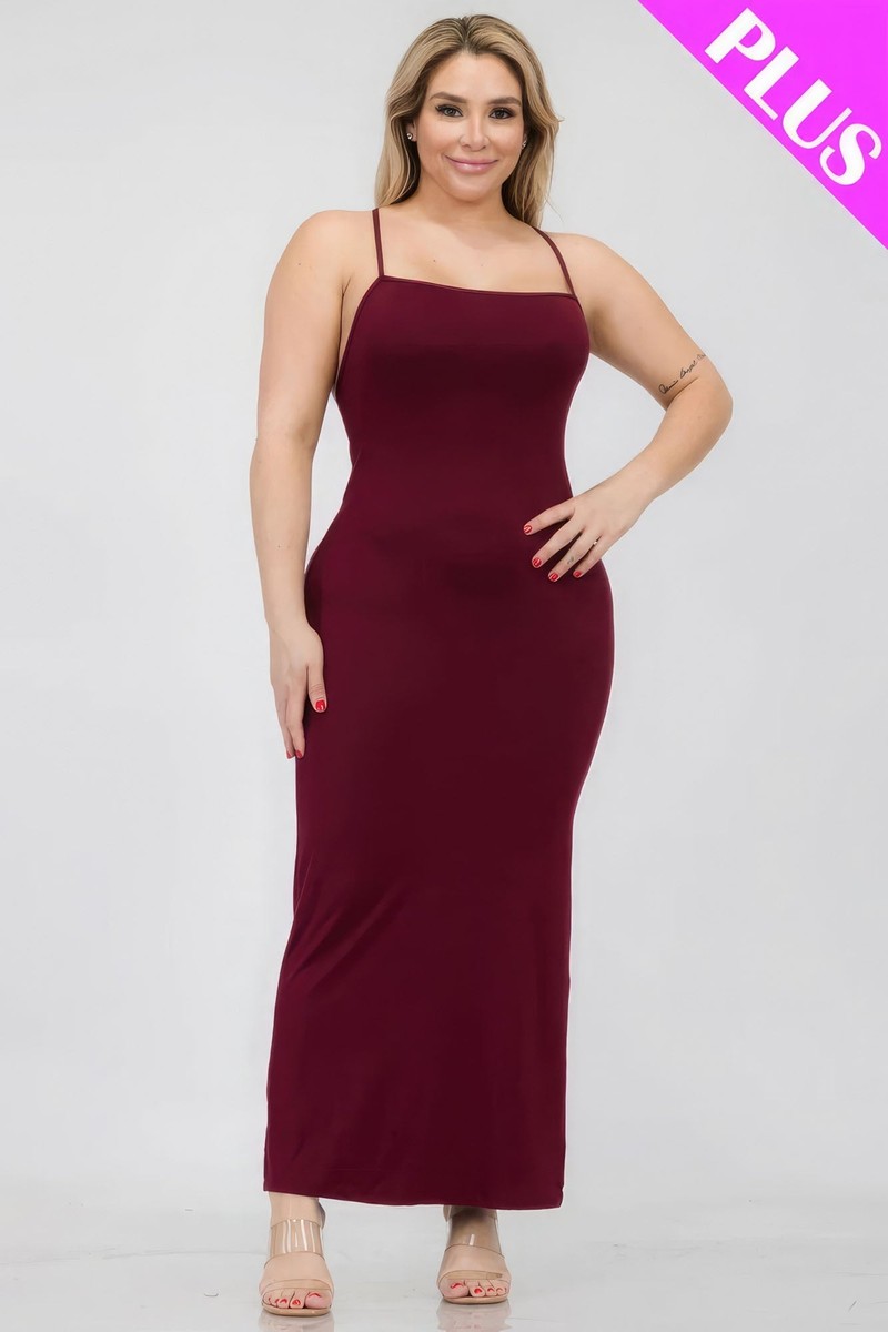 Women Cami Bodycon Maxi Dress Back Crisscross Sleeveless Split Tank (1X,2X,3X) | eBay Women Cami Bodycon Maxi Dress Back Crisscross Sleeveless Split Tank (1X,2X,3X) | eBay