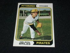 Pittsburgh Pirates Nelson Briles (d.05) Auto Signed 1974 Topps Card #123 TOUGH T
