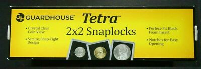 25 Guardhouse 2x2 Tetra Plastic Snaplocks 1/2 Ounce Gold Eagle Coin Holders