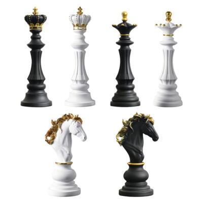 Nordic Art Chess Pieces Sculpture Decorative Ornament Figurine Tabletop