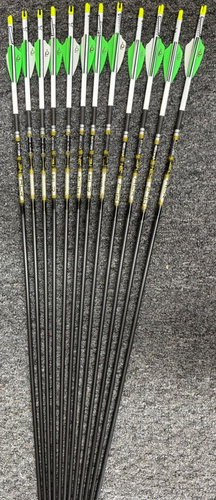 6 NEW Victory HLR 300 Elite V1 .001 Hunting Arrows CUSTOM Q2i Fletched & Wrap - Afbeelding 2 van 2