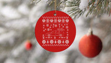 Saab 9 3 Wagon Ugly Christmas Sweater Circle Ornament