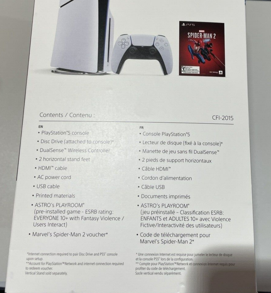 CONSOLA PS5 SLIM 1TB SPIDERMAN BUNDLE C/ LECTOR - Tecnostore