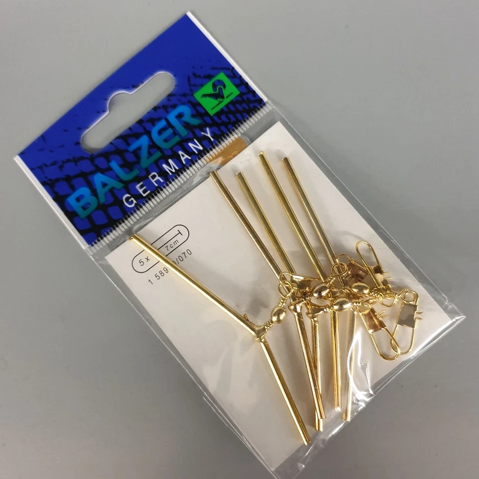 Balzer Abstandshalter Messing 7,5cm Anti Tangle Boom 75mm Goldfarben NEW OVP