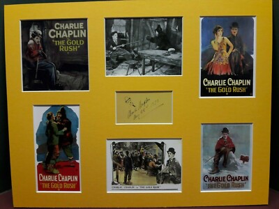 Vintage Movie Poster Display - Charlie Chaplin #3 Gold Rush - Signed Charlie 