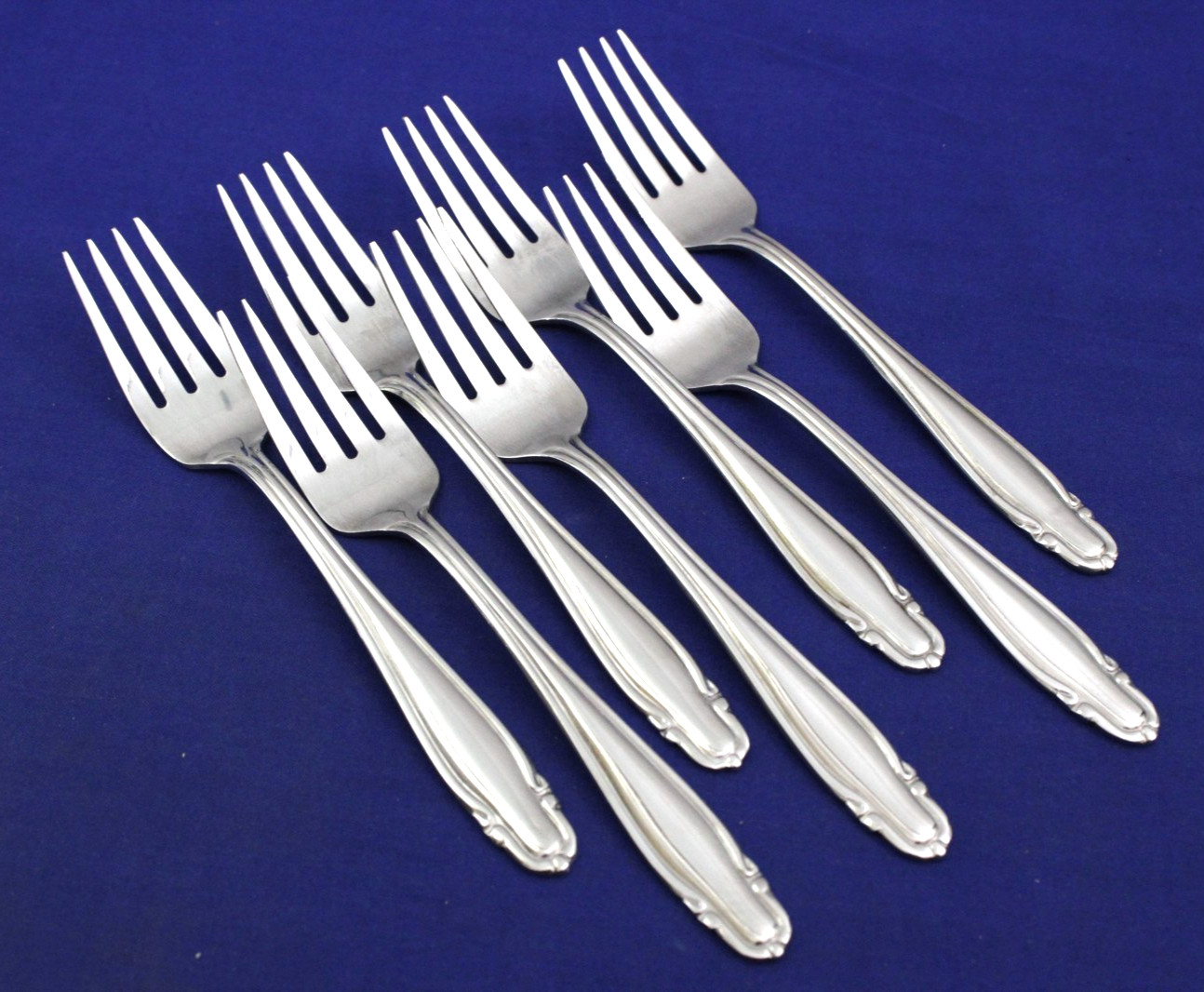 SET OF 7 SALAD FORKS, 6-1/2in  Farberware FRW64 Stainless Fl