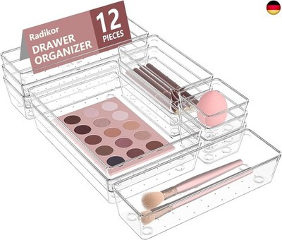Schubladen Organizer, 12 Stücke Schminktisch Organizer in 4 Größen, Drawer Or