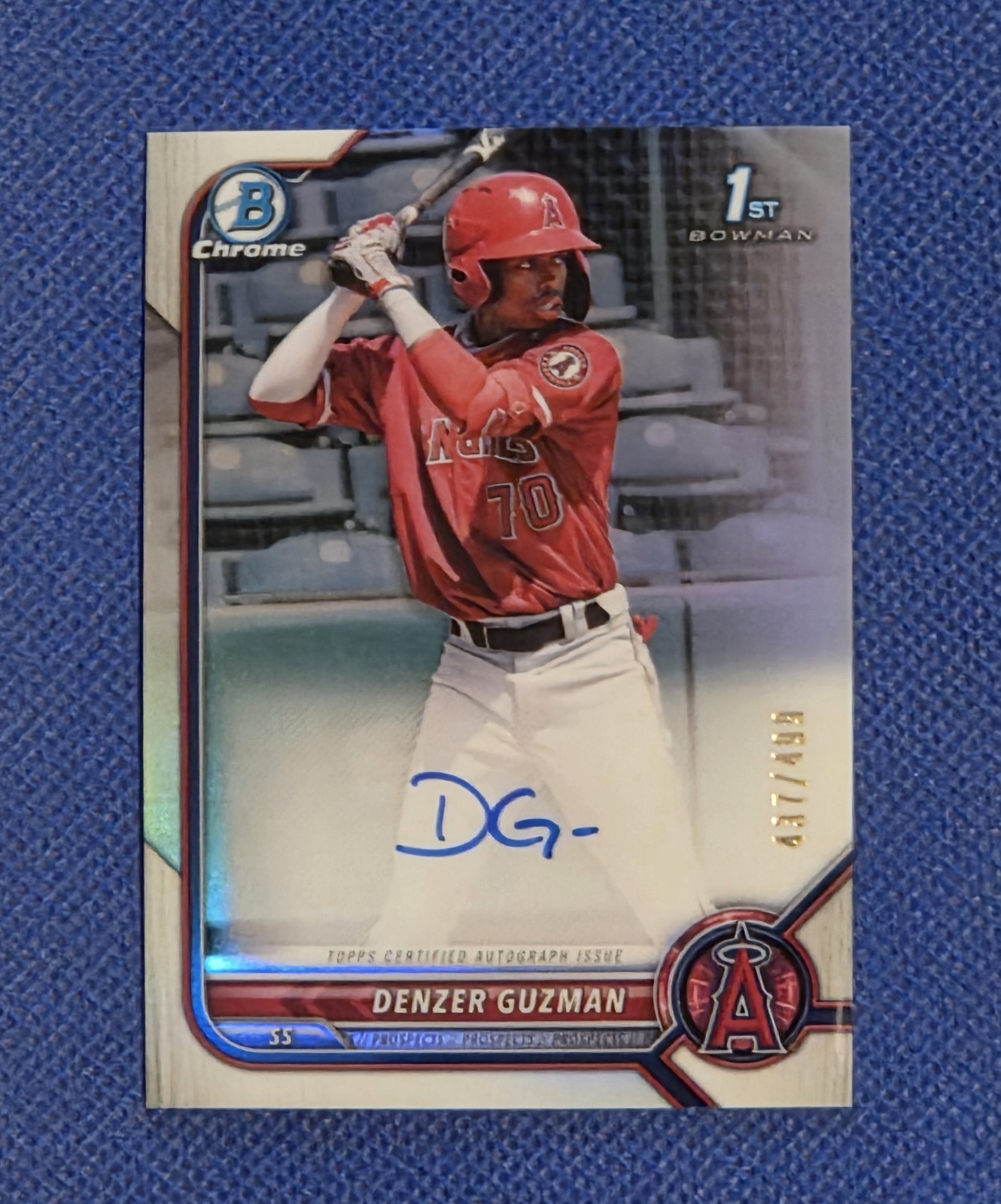 2022 Bowman - Chrome Prospect Autographs Denzer Guzman #CPA-DG Refractor /499...