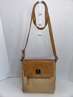 I MEDICI Firenze Genuine Leather Made Italy Crossbody Color Tan/Cooper