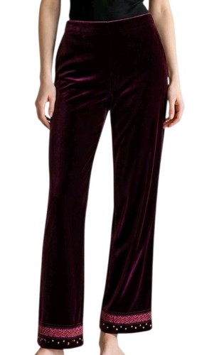 RRL, Vintage Women's Ralph Lauren RRL Wine Bohemian Velvet Velour Pants Size 6