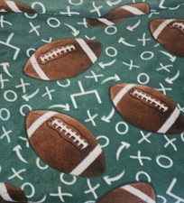 Fleece Fabric 60" Wide 34"length Plus Geen With Footballs