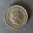 (USA0.16 ) , Switzerland coin , 5 Centimes, Year : 1944 .