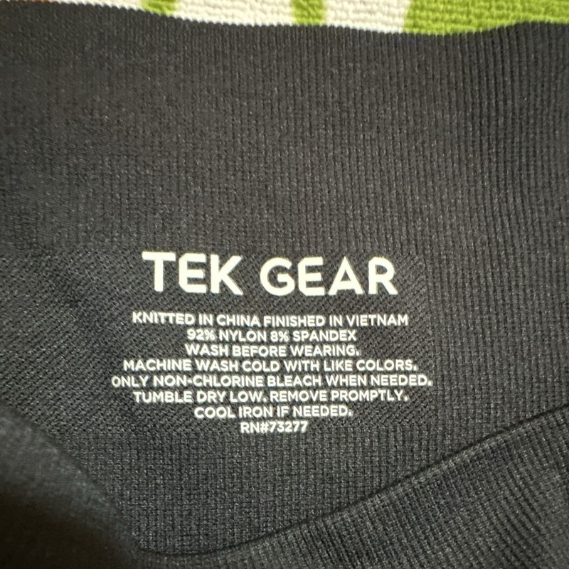 TEK GEAR Black High-Rise Ankle Leggings L Nylon/Spandex Stretch Knit