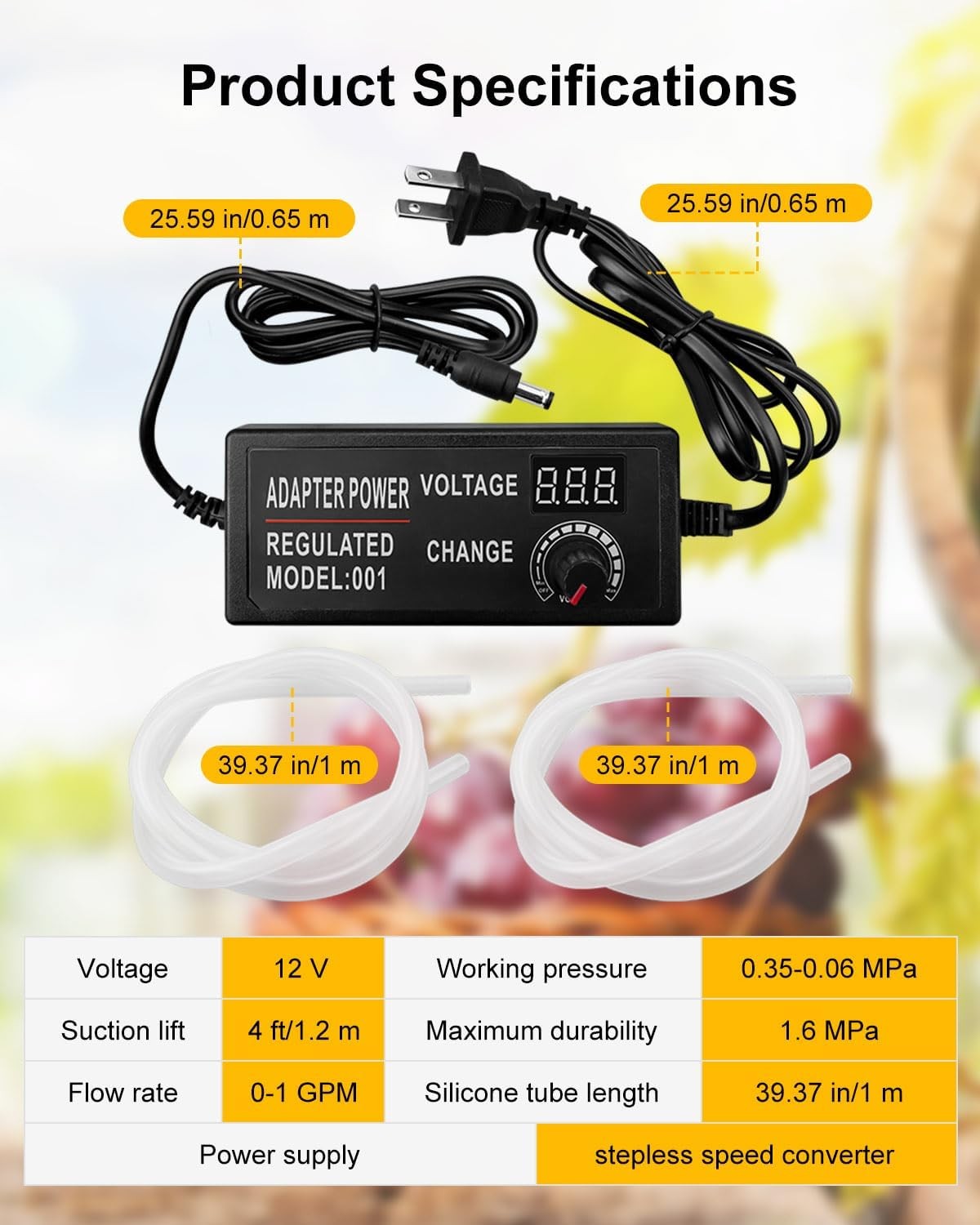 Household Electric Wine Transfer Pump with 110V Speed Regulator, Low Noise Bever