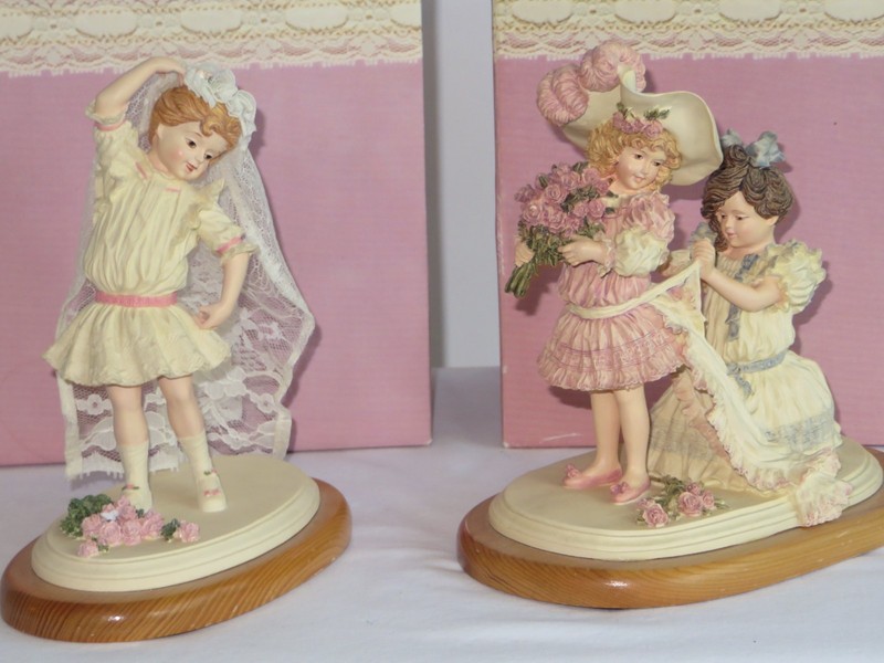 Vintage Maud Humphrey Bogart Figurines The Bride 1990, Playing Bridesmaid, 1990