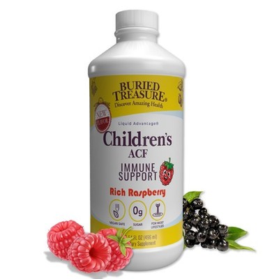 Liquid Immune Support Kids Elderberry Echinacea 16 oz Buried Treasure Children