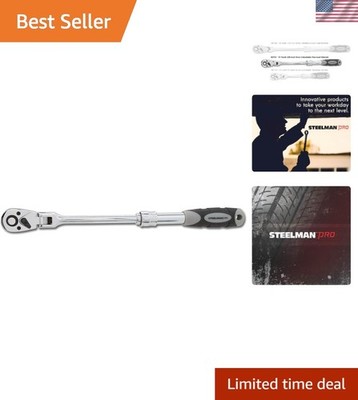 Steelman 3/8-inch Drive 72-Tooth Extendable Flexible Head Ratchet, Extends fr...