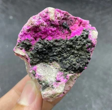 Natural Cobalt Calcite With Malachite Crystal Mineral Specimen Quartz Rock