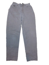 Vtg 90s Lee High Waisted Mom Jean Tapered Leg Beige Grey USA Made Sz 10M 26.5x29