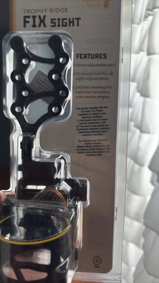 Trophy Ridge Sight FIX 7 Pin Sight Right Hand .019 w/ Sight Light AS907 #23748 - Imagem 3 de 4