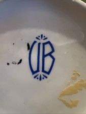 Vtg Lidded Pottery Portuguese Hand painted Flower Frog Trinket potpourri Dish