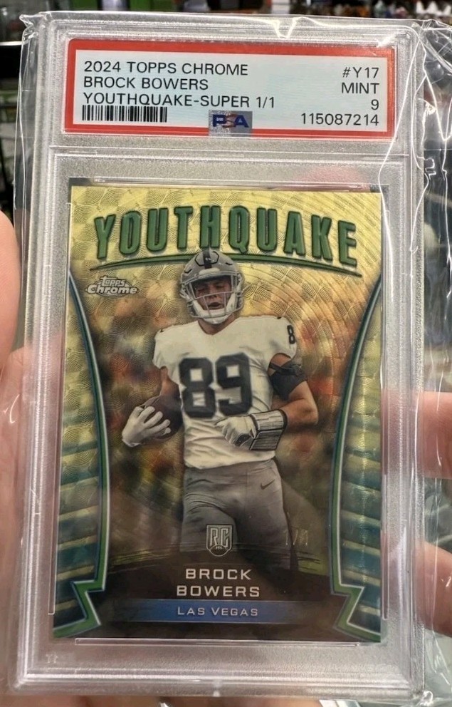 2024 Topps Chrome Brock Bowers RC Superfractor 1/1🔥 Youthquake PSA 9 ONE OF ONE