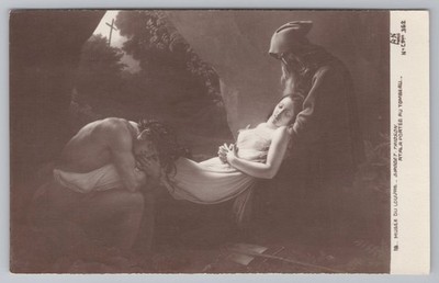 Vintage Musée du Louvre Postcard Giraudet Trioson Atala Tomb Scene
