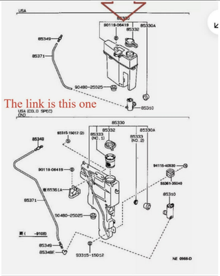 Windshield Washer Tank W/Pump&Cap For Honda Passport 94-97 Isuzu 89-97 Selected - View #7