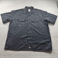 Dickies Shirt Mens 2XL Black Button Up Short Sleeve Twill Workwear Relaxed Fit