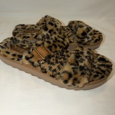 Koolaburra By Ugg Fuzzy Leopard/Cheetah Slippers Womens Size 10 Comfort Slide